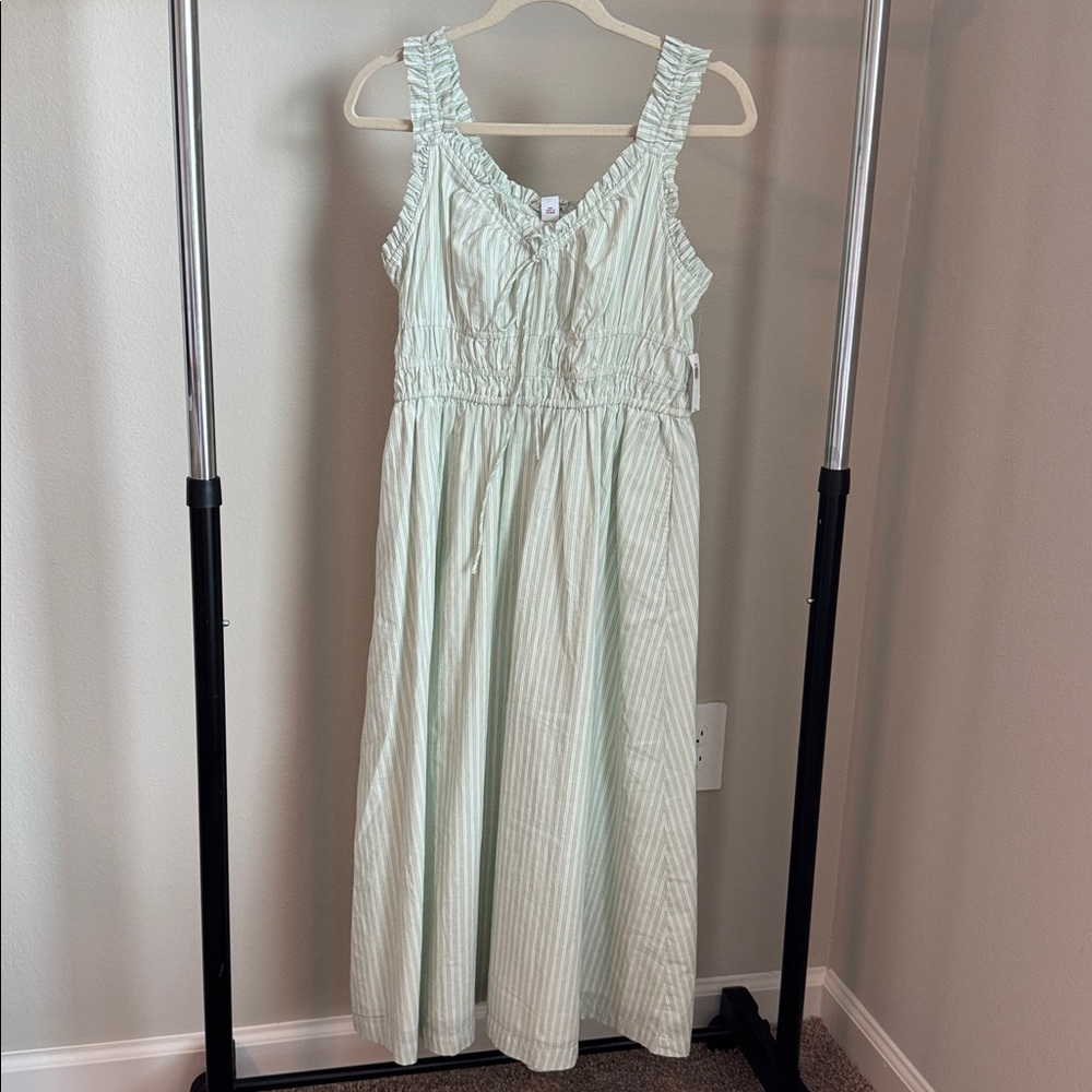 Old Navy Light Green Striped Dress